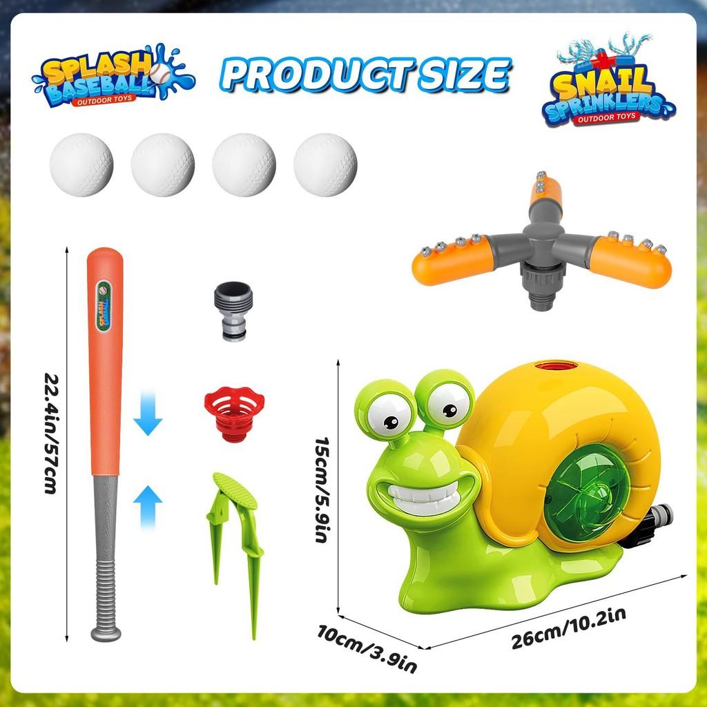 Summer Outdoor Spray Snails featuring Baseballs Rotating Sprinkler Lawns Playing Water Parent-child Interactive Playthings