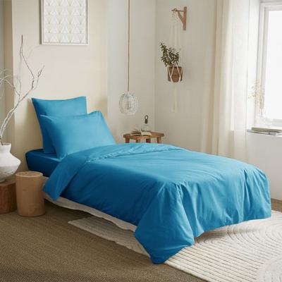 Complete Pack 4 Pieces Single Color Turquoise Duvet Cover for Bed 90 X 190 Cm