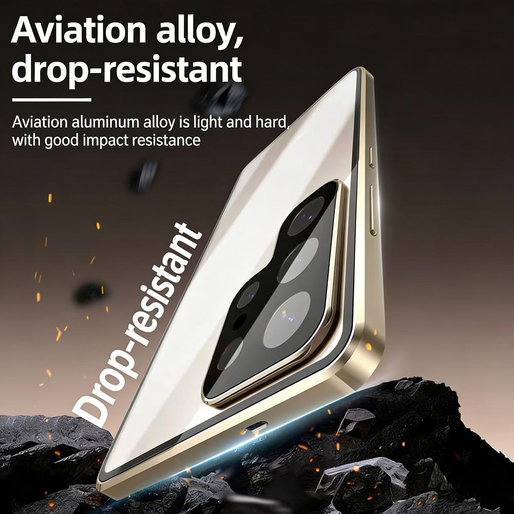 360 Full Lens Protection Metal Magnetic Double-sided Glass Case For Samsung Galaxy S26 S25 S24 S23 FE S22 Ultra Plus Snap Lock Phone Cover