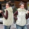 Small Loose Ladies Short Cotton Vest Vest Autumn and Winter Versatile Vest Jacket Vest Foreign Style