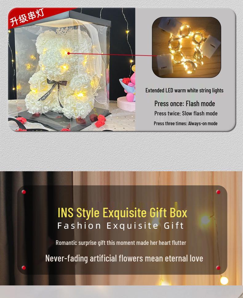 Eternal Rose Bear - Creative Foam Flower Gift for Valentine's, Mother's Day, or Birthday