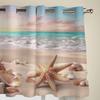 Sommer Strand Seesterne Muscheln Wellen Fenster Vorhänge für Wohnzimmer Luxus Schlafzimmer Vorhang Küche Jalousien Vorhänge Vorhänge