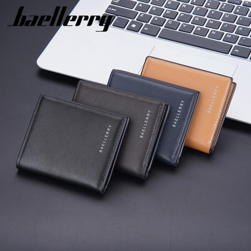 Wallet Men's Short European American Business Thin Two Fold Retro Vertical Soft