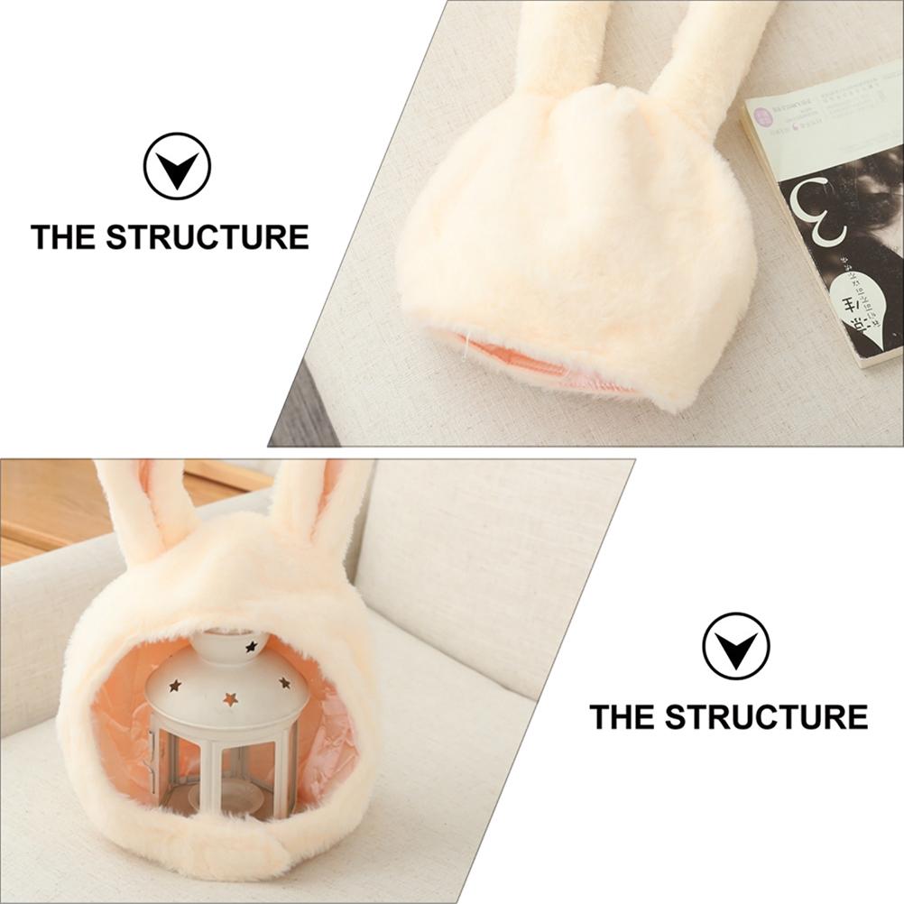 Osterhasenhut Requisite Hasenohren Plüschmütze Kleidung Beige Party Neuheit Kopfschmuck