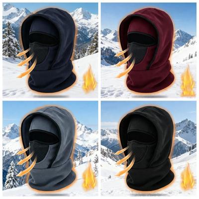 Cycling Skiing Polar Fleece Balaclava Hat Waterproof Face Neck Warmer Beanie Cap  for Women Men