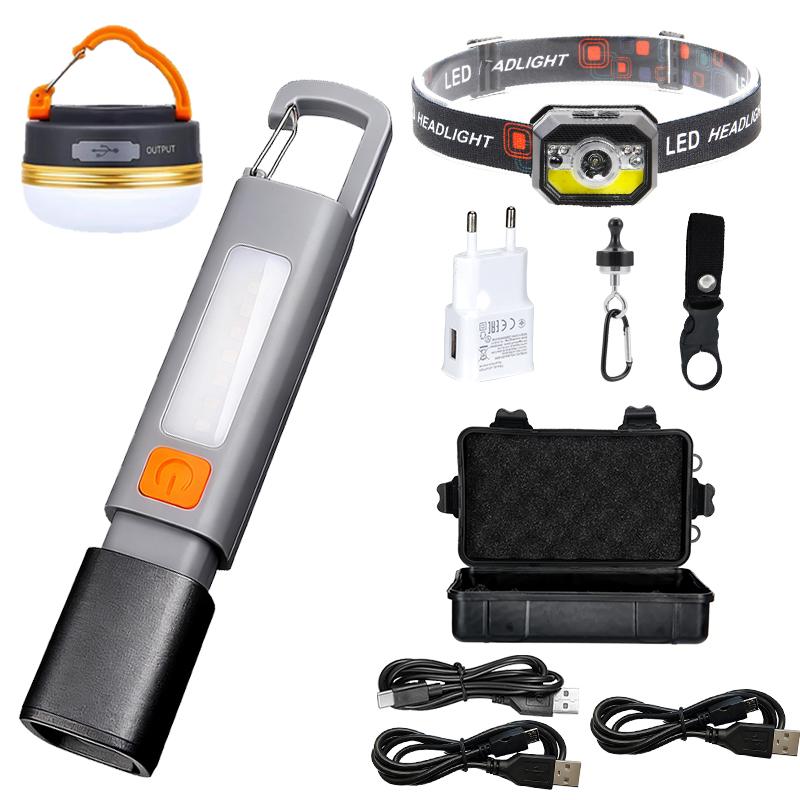 Super Bright XPE Flashlight COB Side Light Portable LED Torch Zoomable Waterproof Outdoor Fishing Hunting Camping Flashlight
