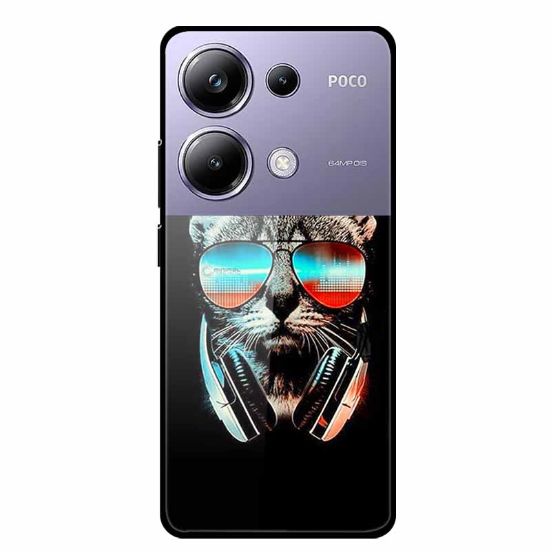 Painting Cover For Poco M6 Pro GlassTempered Glass Case Hard Back Shield for Xiaomi Poco M 6 Pro 6.67" Colourful Phone Fundas