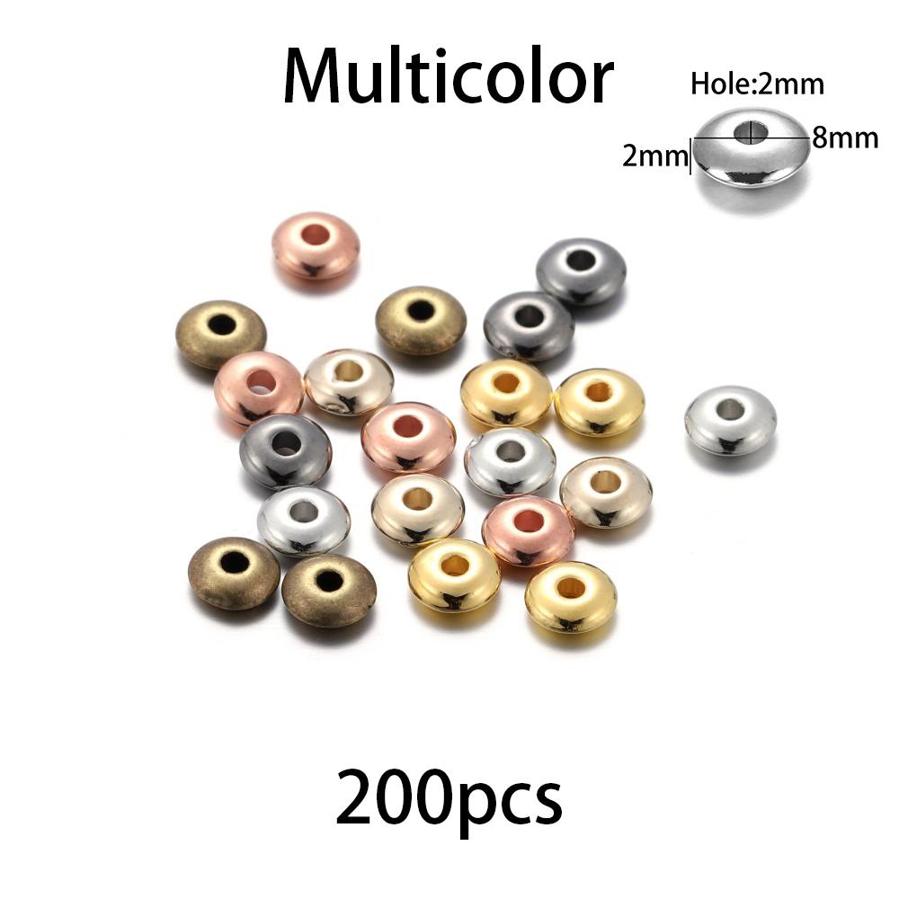 200-400Pcs CCB Multiple Styles Charm Spacer Beads Wheel Bead Flat Round Loose Beads For DIY Jewelry Making Supplies Accessories