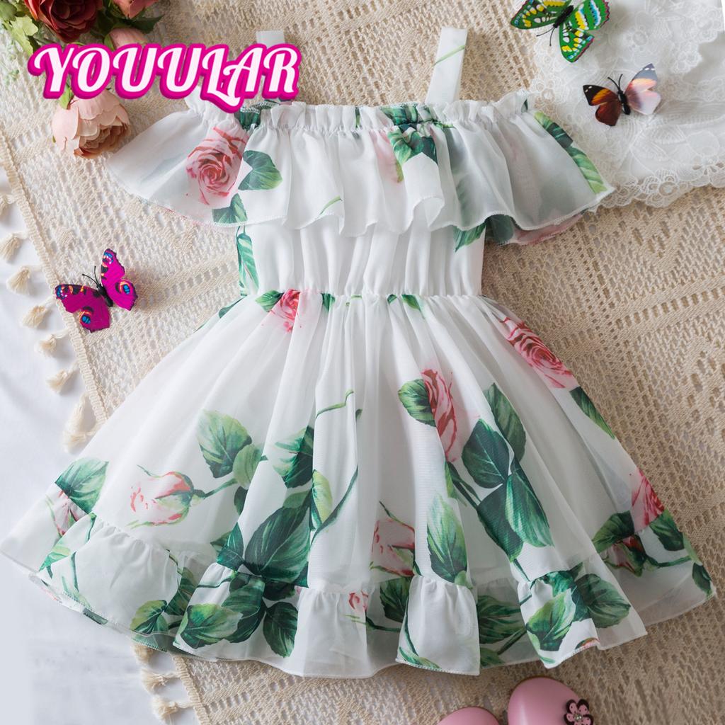 Summer Girls' Style Suspender Chiffon Dress Princess Dress Children's Korean Style Suspender Dress