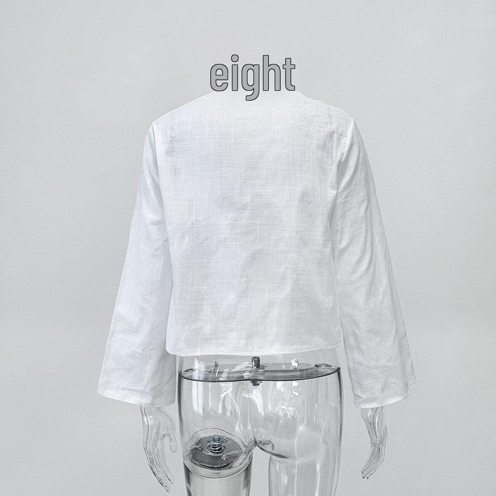 Spring/Summer Trendy Deep V Trumpet Sleeve Tie Top - European & American Women's Fashion