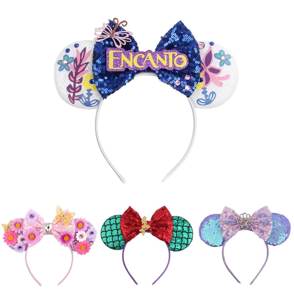 Blingy Minnie Mouse Headbands With Sparkling Glitter For Girls