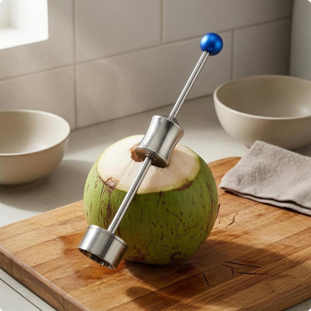 Manual Coconut Tool Pointed Tip Opener Long Shaft for Kitchen