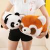 Red Panda Tummy Doll Flips and Turns To Simulate Giant Panda Doll Girl Sleeping Pillow Raccoon Plush Toy
