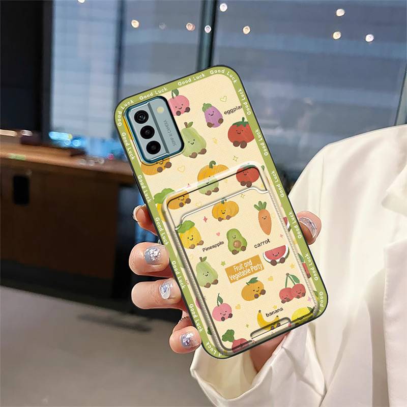 Fashion Design Card bag Phone Case For Nokia G22 Soft case protective TPU Waterproof Card slot Anti-dust Graffiti Cute