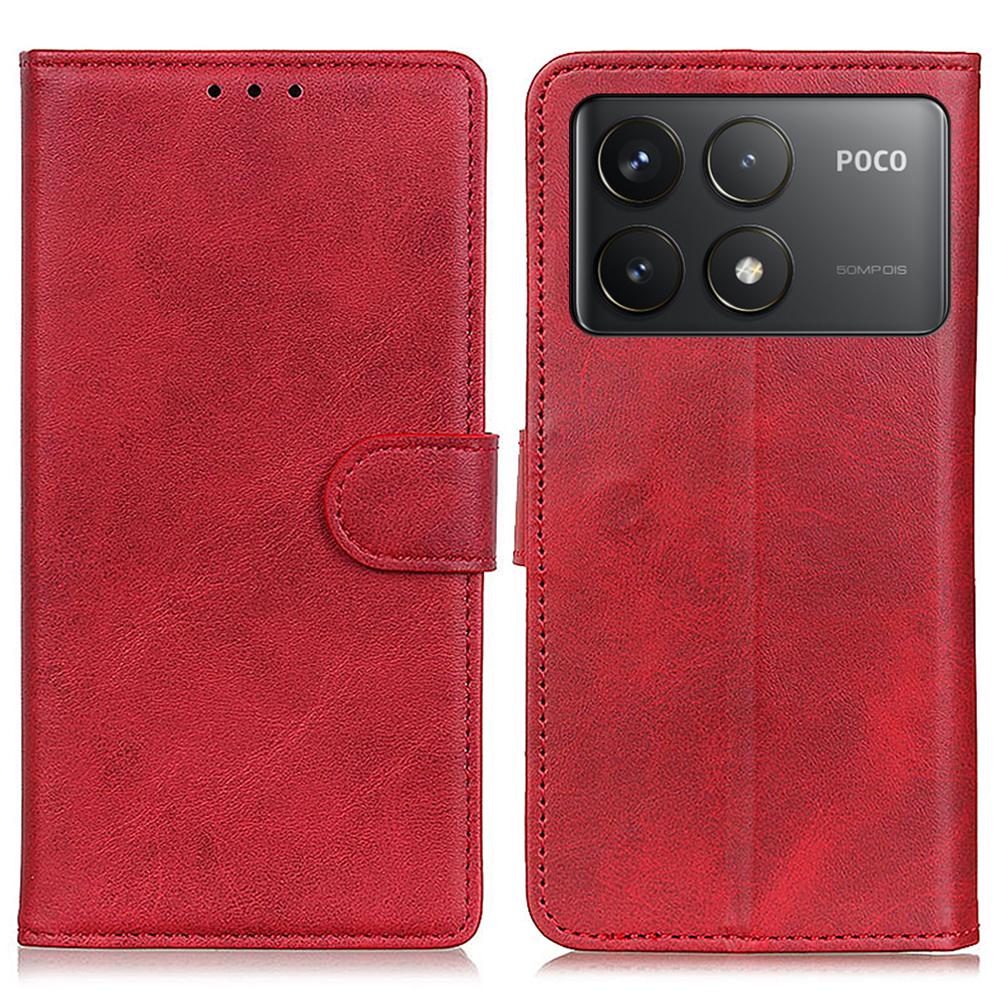 

For Xiaomi Poco F6 Pro 5G/Redmi K70 5G/K70 Pro 5G Case Wallet Stand Leather Phone Cover Red
