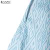 ZANZEA Women Casual Patchwork Summer Short Sleeve Print Dress