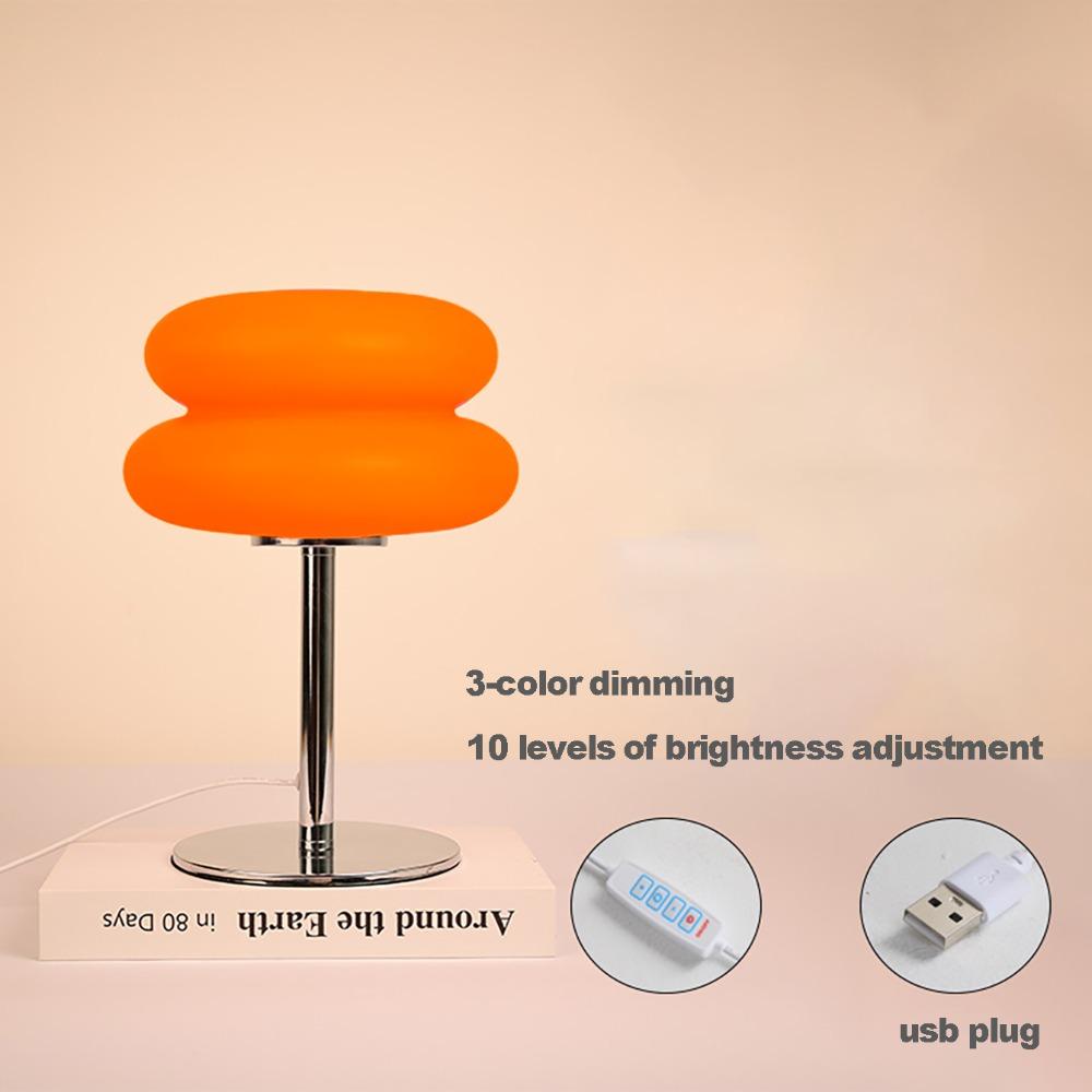 Creamy Style Table Lamp Tri Color Dimming Decor Light Cute Bedside Lamp  Living Room