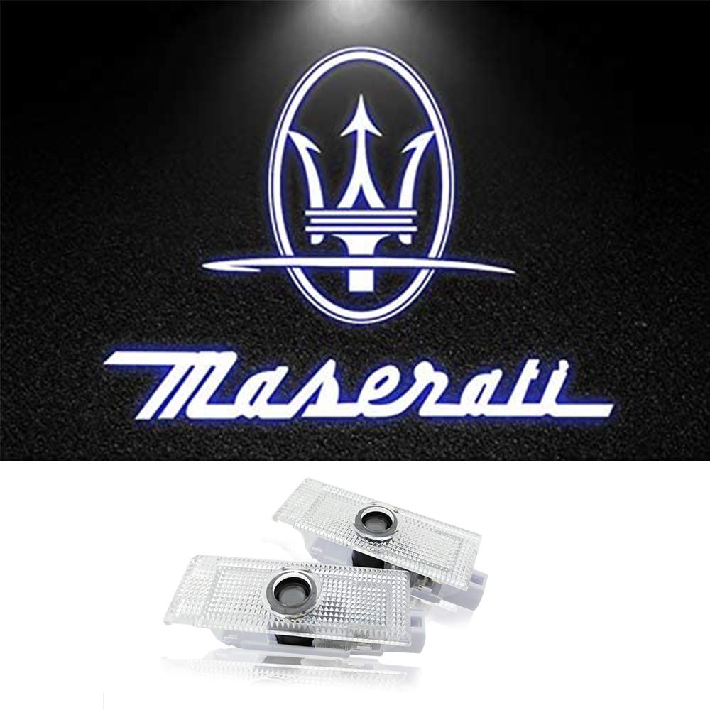 

Maserati Courtesy Laser Logo Door Welcome LED Logo Set of Car Courtesy Lights Compatible with Ghibli Quattroporte Lamp, Light, Light, Projection, 2,