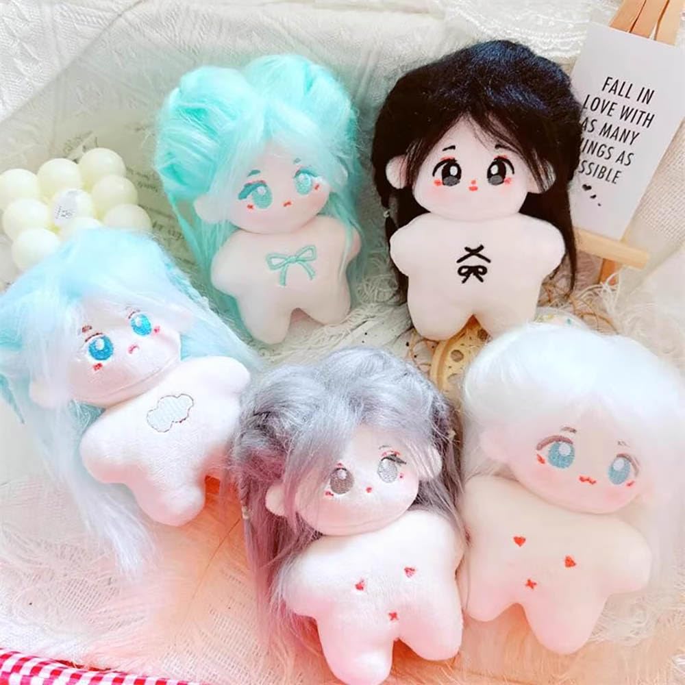 Niannyyhouse 10cm Plush Girl Star Body Fried Hair No Attributes Cotton Doll Accessories (A5)