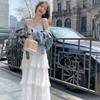 White Dress Women's Summer New Seaside Vacation Beach Skirt Pure Desire Temperament Sleeveless Suspender Long Skirt
