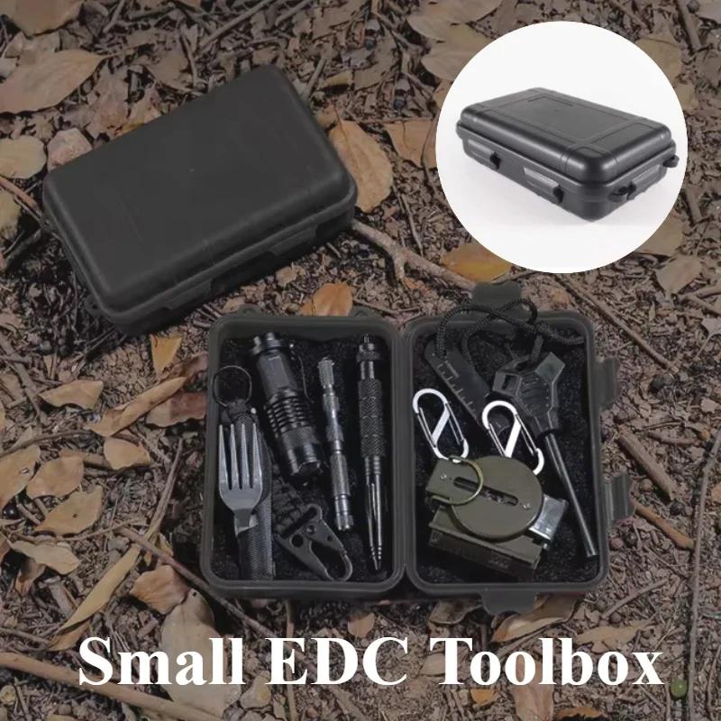 EDC Tool Box Outdoor Camping Survival Kit Shockproof Waterproof Case Sealed Box Outdoor Survival Storage Box Small.