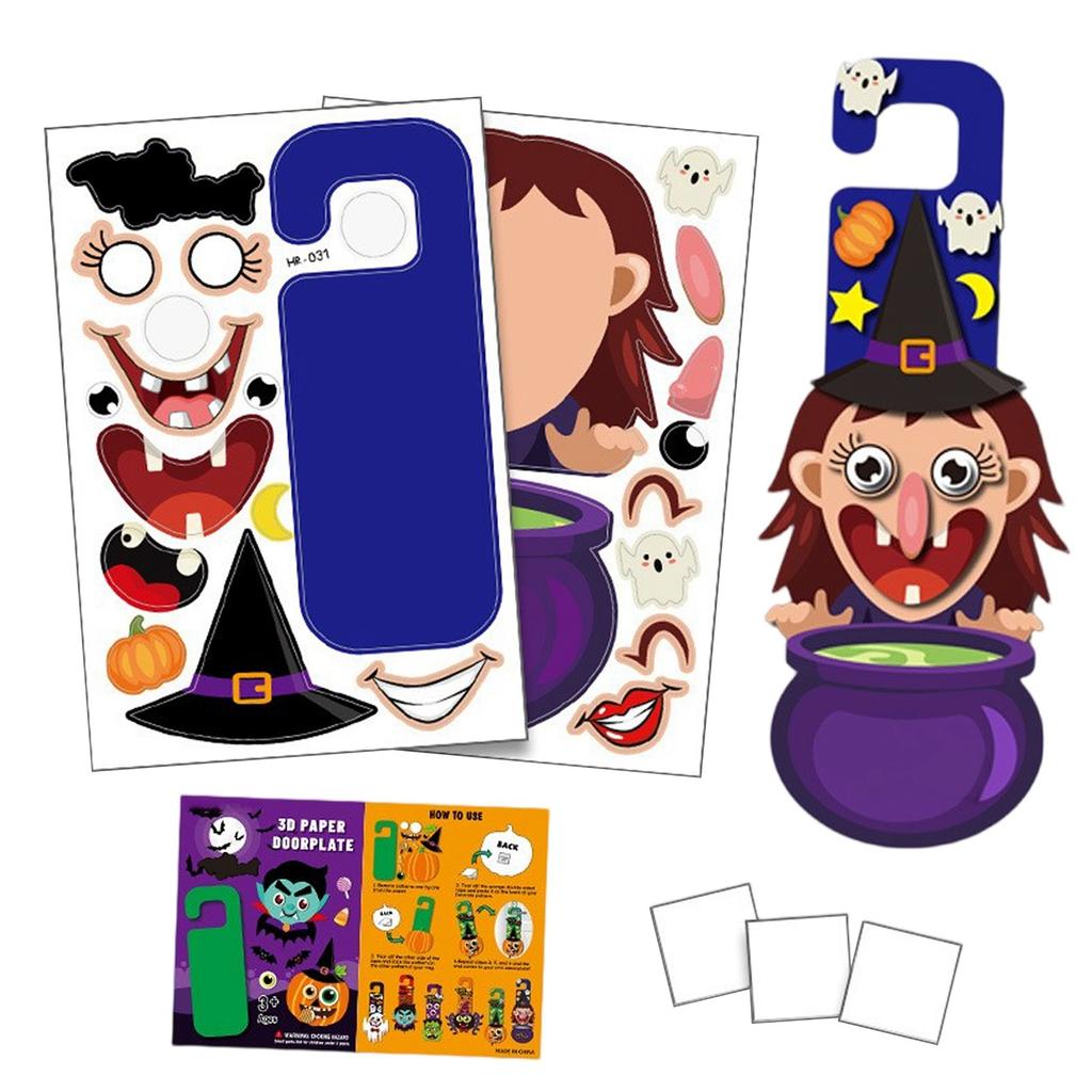 DIY Children's Cartoon Halloween Decorative Door Stickers, Festival Pumpkin Festival Game Set .