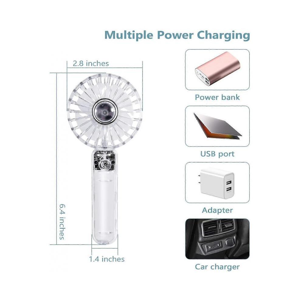 Mini Handheld Fan, Portable USB Rechargeable Fan, Battery Operated Small Pocket Fan, 3 Speeds Adjustable