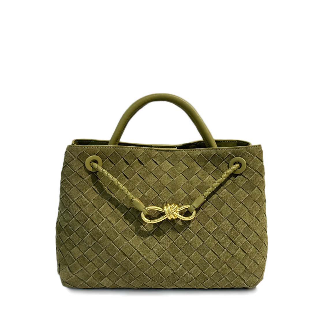 

Andiamo Hand-Woven Winter Suede Shoulder Bag - Большая вместительная сумка из коровьей кожи Small 25*18*10cm