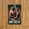 Metallposter Rote Boxhandschuhe Vintage Motivierende Wandkunst Fitnessstudio Dekor
