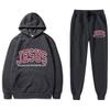 Letter Print Hoodie Sweatpants Set Men Women Casual Tracksuit Long Sleeve Sportswear