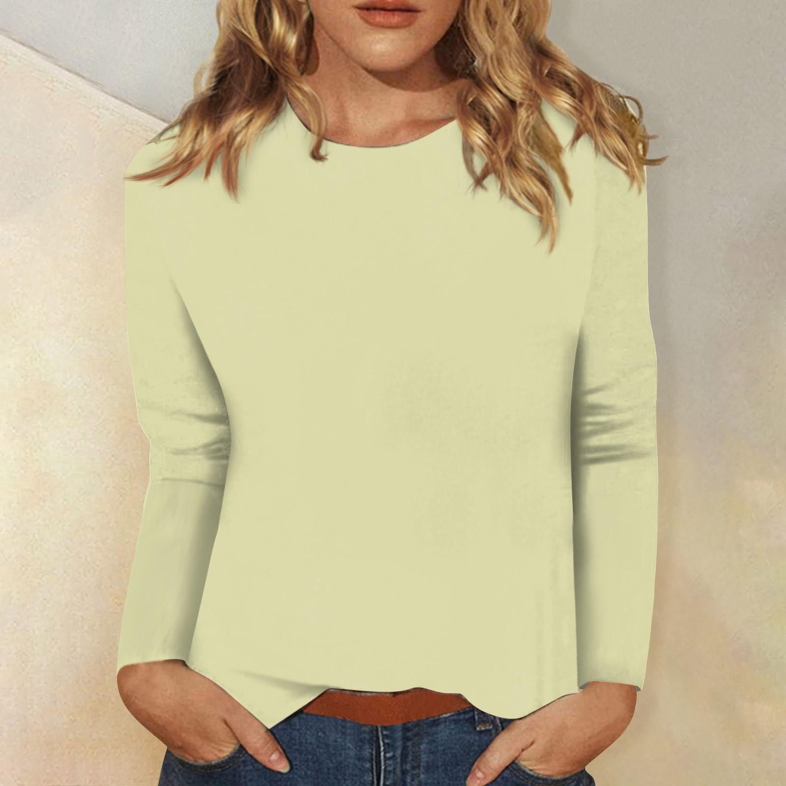 

Жіночий модний щоденний універсальний повсякденний топ з круглим вирізом і довгими рукавами з принтом XL хакі