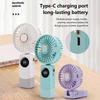 Portable Handheld Personal Rechargeable Fan Led Digital Display 90°Adjustable Rechargeable Fan 5 Speed Wind With Lanyard