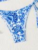 Printed Tie Side Sexy Two Piece Bikini Swimsuit Elegant Fashion For Beach Vacation