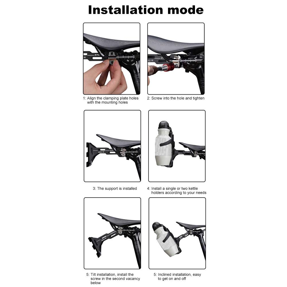 Bike Bottle Cage Saddle Mount Adapter Aluminum Alloy Lightweight Bike Saddle Cup Cage Adapter Bike Accessories