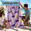 Custom Name Personalized Gabby's Dollhouse Print Beach Towel, for Trip Camping Beach Party Home Decor, Birthday Gift for Family & Friends