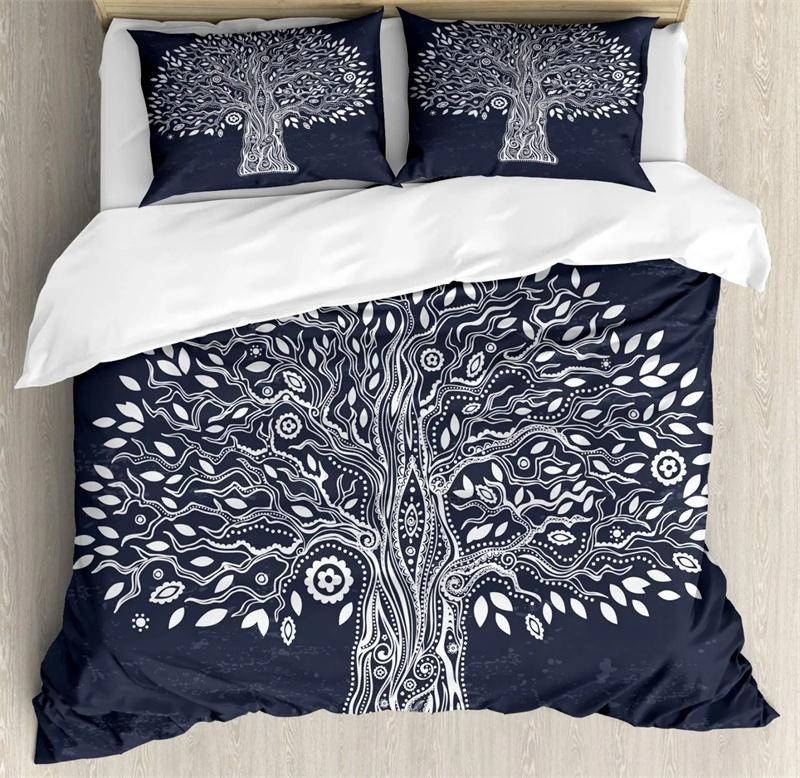 Premium Moon And Sun Duvet Cover Black And White Bedding Soft Tree Of Life All Galaxy Stars Mandala Tribal Quilt Cover Decor For Women