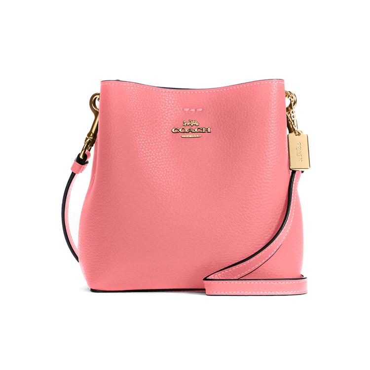 New COACH Town Leather Handbag, Shoulder Bag, Crossbody Bag Small Women's Pink C7266-IMRRJ