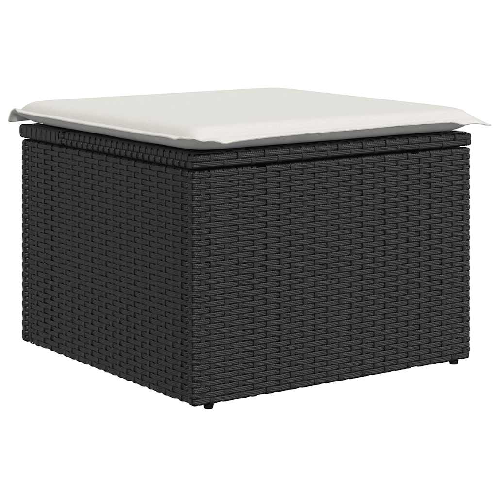 Vidaxl 9-Cz. Meubelset Met Kussens, Zwart, Polyrotan En Acacia