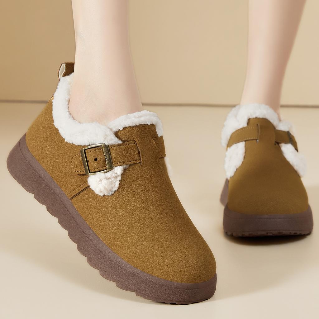 Cotton Shoes Women's Shoes New Cold-proof and Warm Snow Shoes Light Mouth Comfortable Short Boots Piled Thickened Women's Boots Soft-soled Cotton Bo