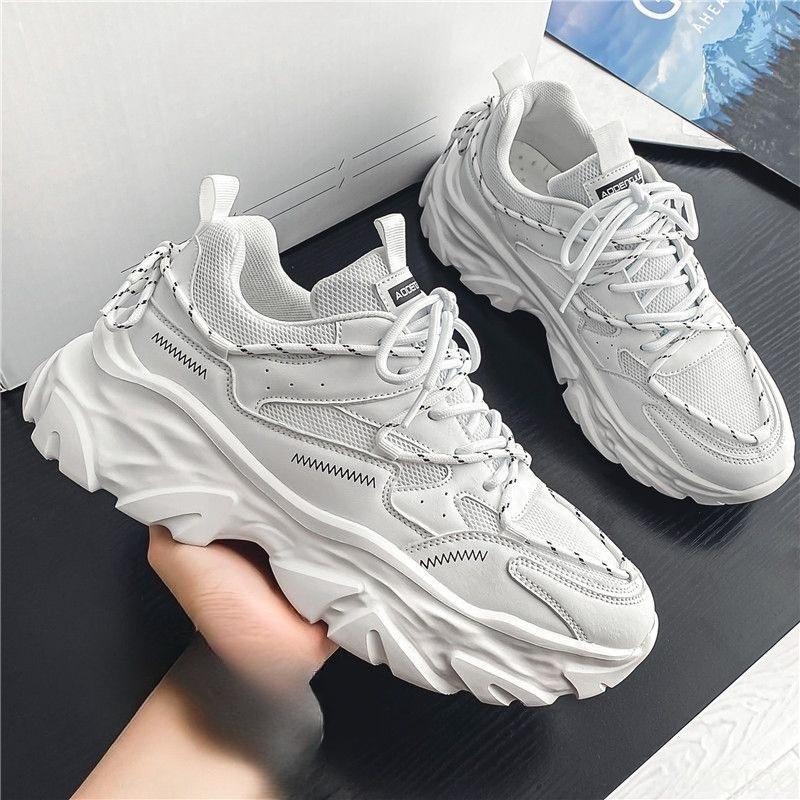Heren lente zomer nieuwe lichtgewicht ademende mesh sportschoenen casual comfortabele dikke zool heren hardloopsneakers