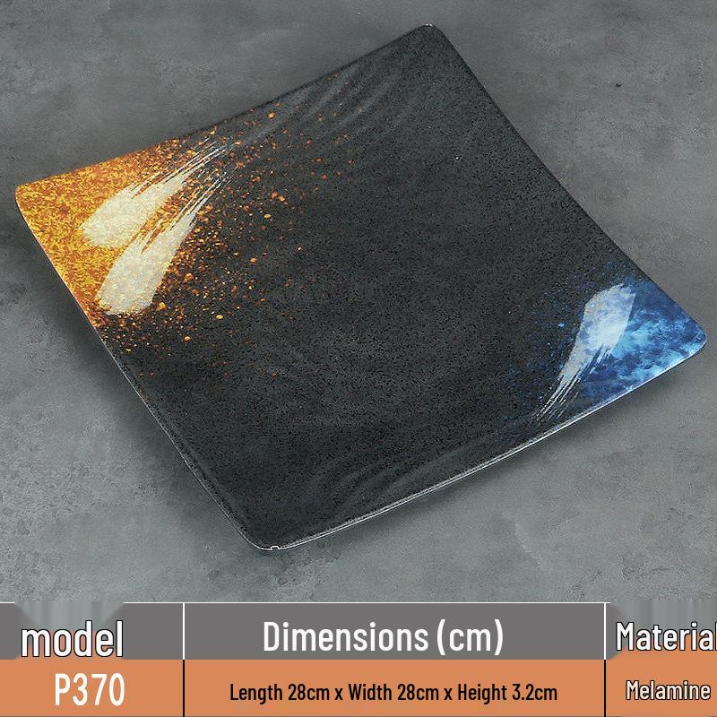 Japanese Rectangular Melamine Plate for Barbecue and Sushi