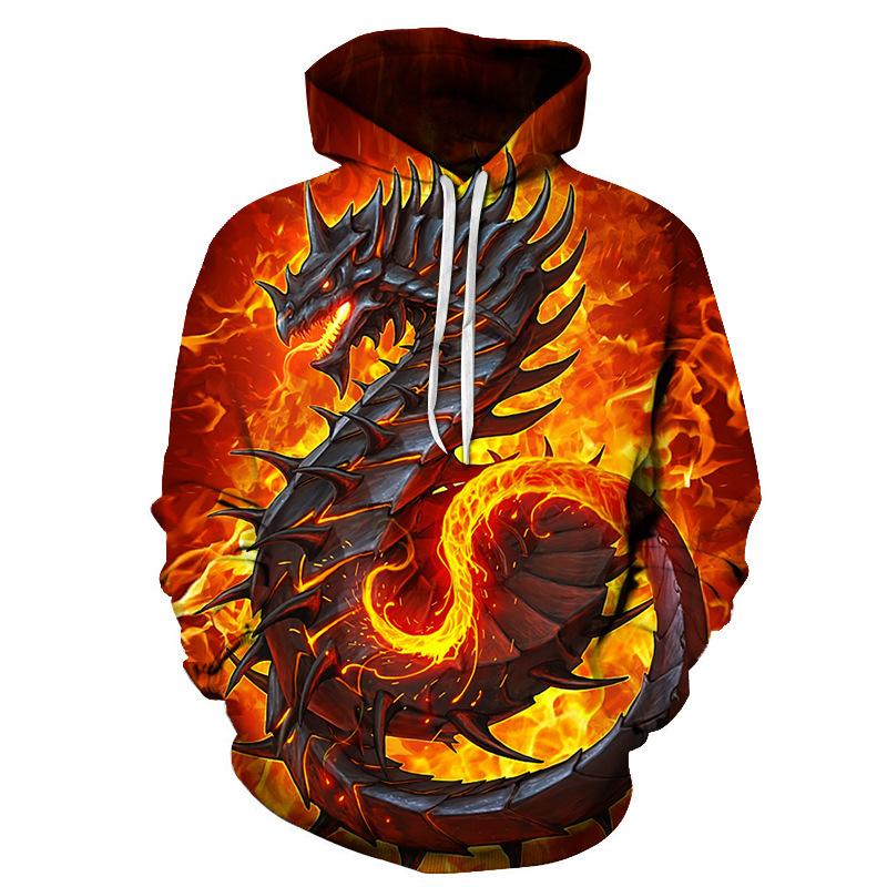 3D Sweater Digital Printing Personalized Wolf Head Pullover Hoodie Casual Sweater