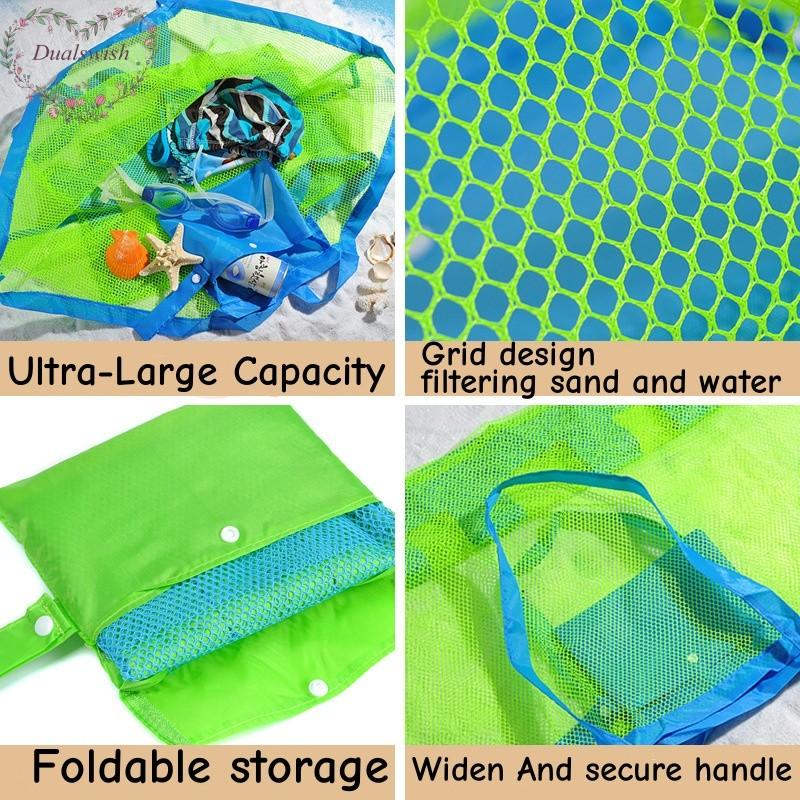Outdoor Große Kapazität Faltbare Tragbare Strand-Netztasche Kinder Strandspielzeug Kleidung Reise Verschiedenes Aufbewahrungstasche Organizer