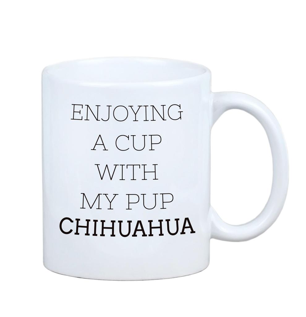 Chihuahua Długowłosy -Kubek Ze Zdjęciem I Napisem Geometryczny Pies Art-Dog