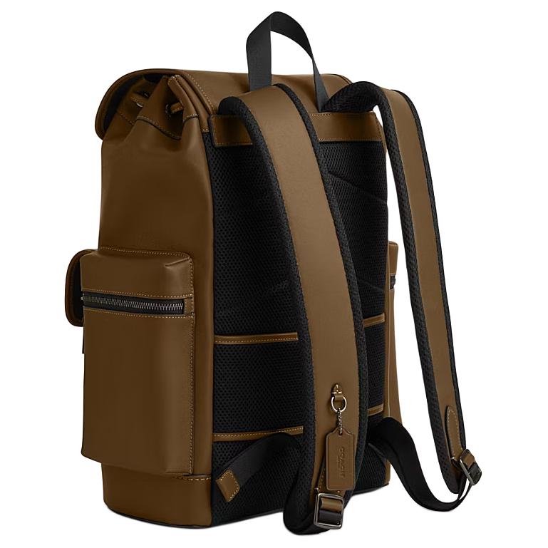 Coach Zaino in Pelle Liscia a Grana Embossata Sprint 29 Zaino Grande Unisex Marrone Verde CDB61-QBGRN