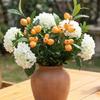 Green Leaves Artificial Loquat Fruit Branch Luxury Plastic Simulation Fruit Tree Faux Loquat Realistic Fake Plants