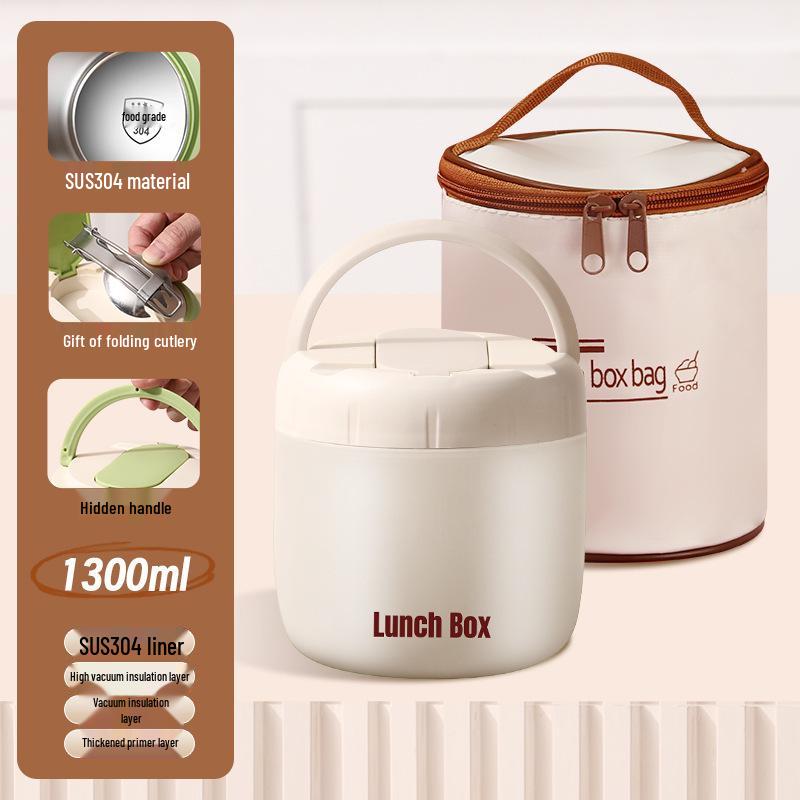 304 Stainless Steel Double-Layer Leak-Proof Insulated Bento Lunch Box with Food Compartments
