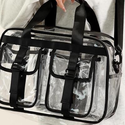 PVC Clear Tote Bag Casual Gym Pouch for Sports Events Beach Commuting Shopping