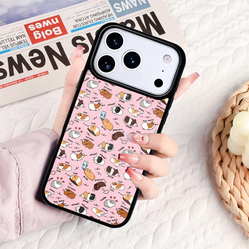 Cartoon Guinea Pig Phone Case For IPhone 17 16e 15 14 13 12 11 Pro Max Air Mini Soft Protective Cover