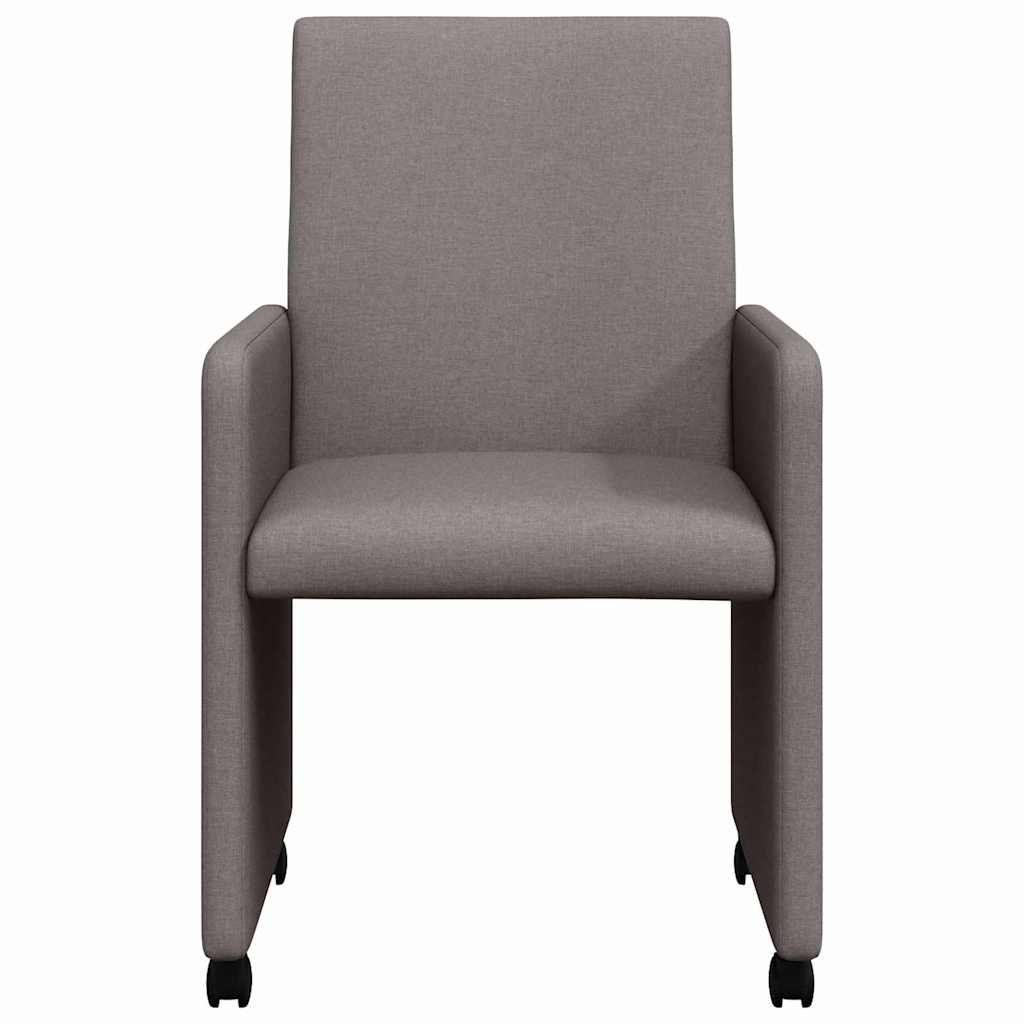 Dining Chairs with Casters 2 pcs Taupe 57 x 66 x 94 cm Fabric